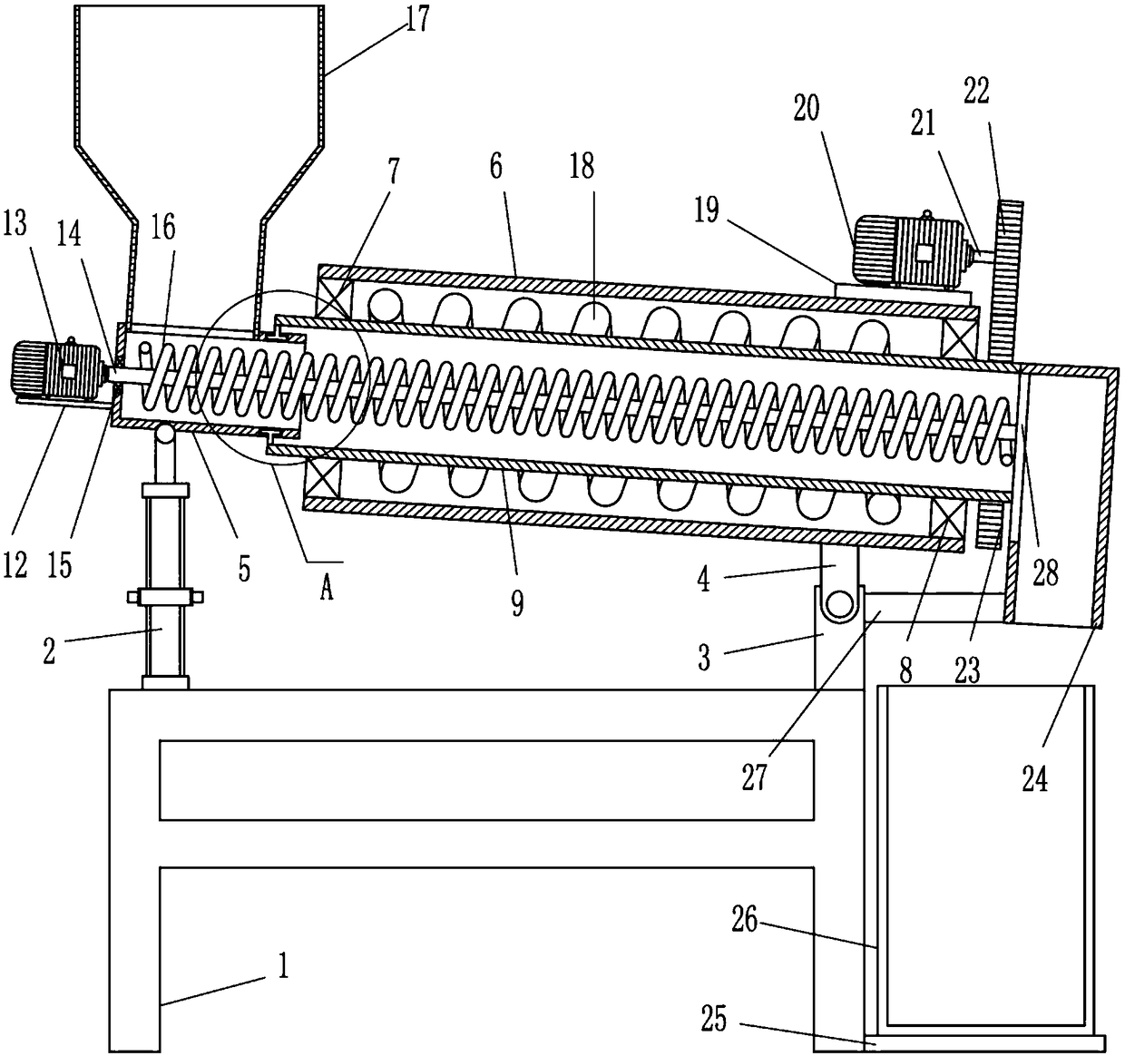 High-efficiency sand baking device used for quartz sand