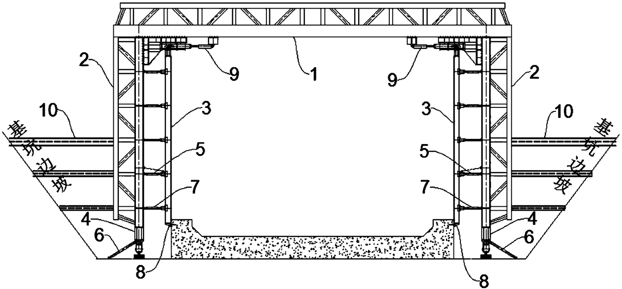Rectangular structure lining outer model trolley for grading open cut tunnel