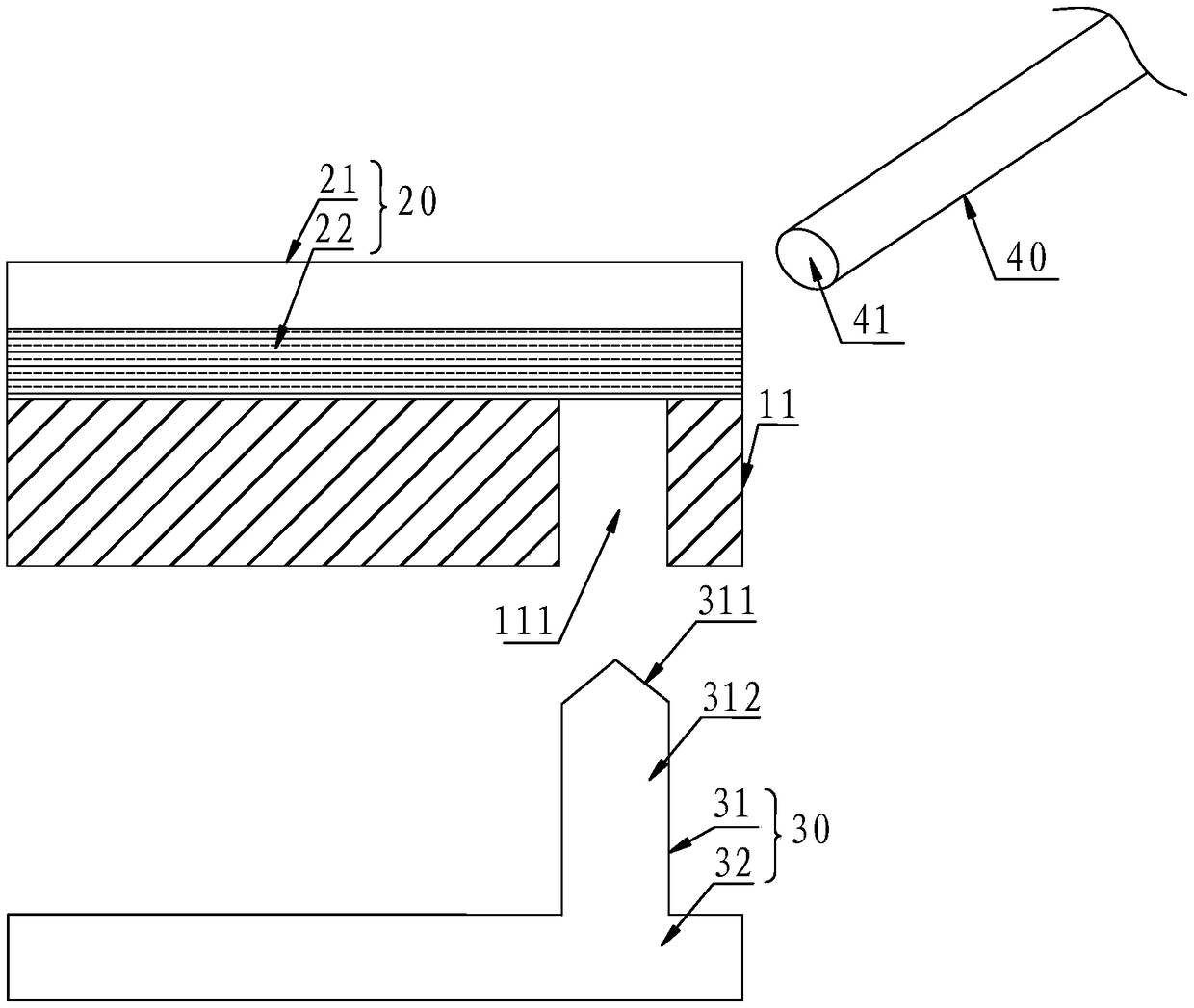 A device for peeling off the protective film layer of electromagnetic film