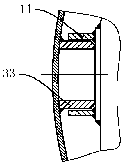 A set-up device and set-up method for a pipe system and a shell without guide rollers