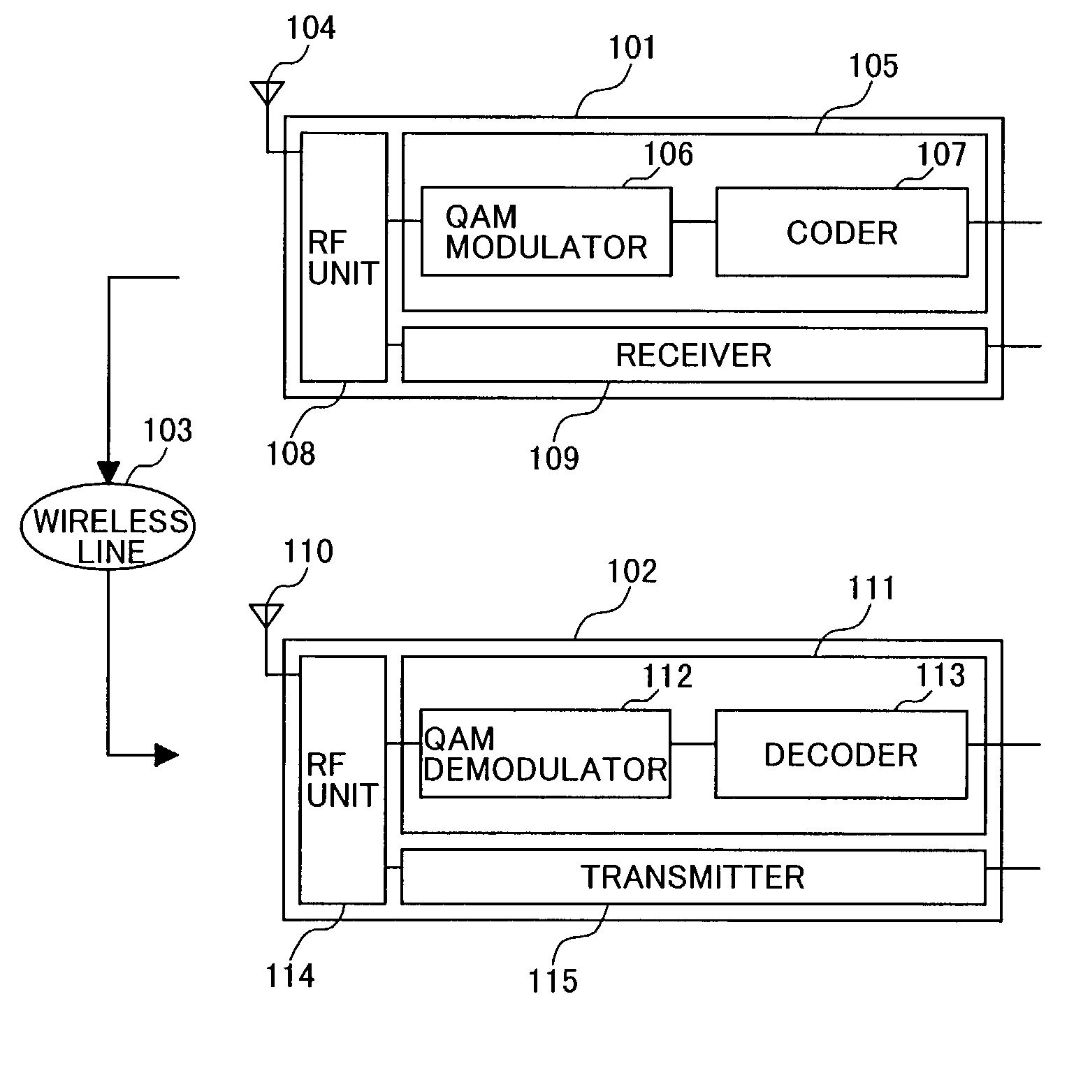 Mapping method of code word with QAM modulation