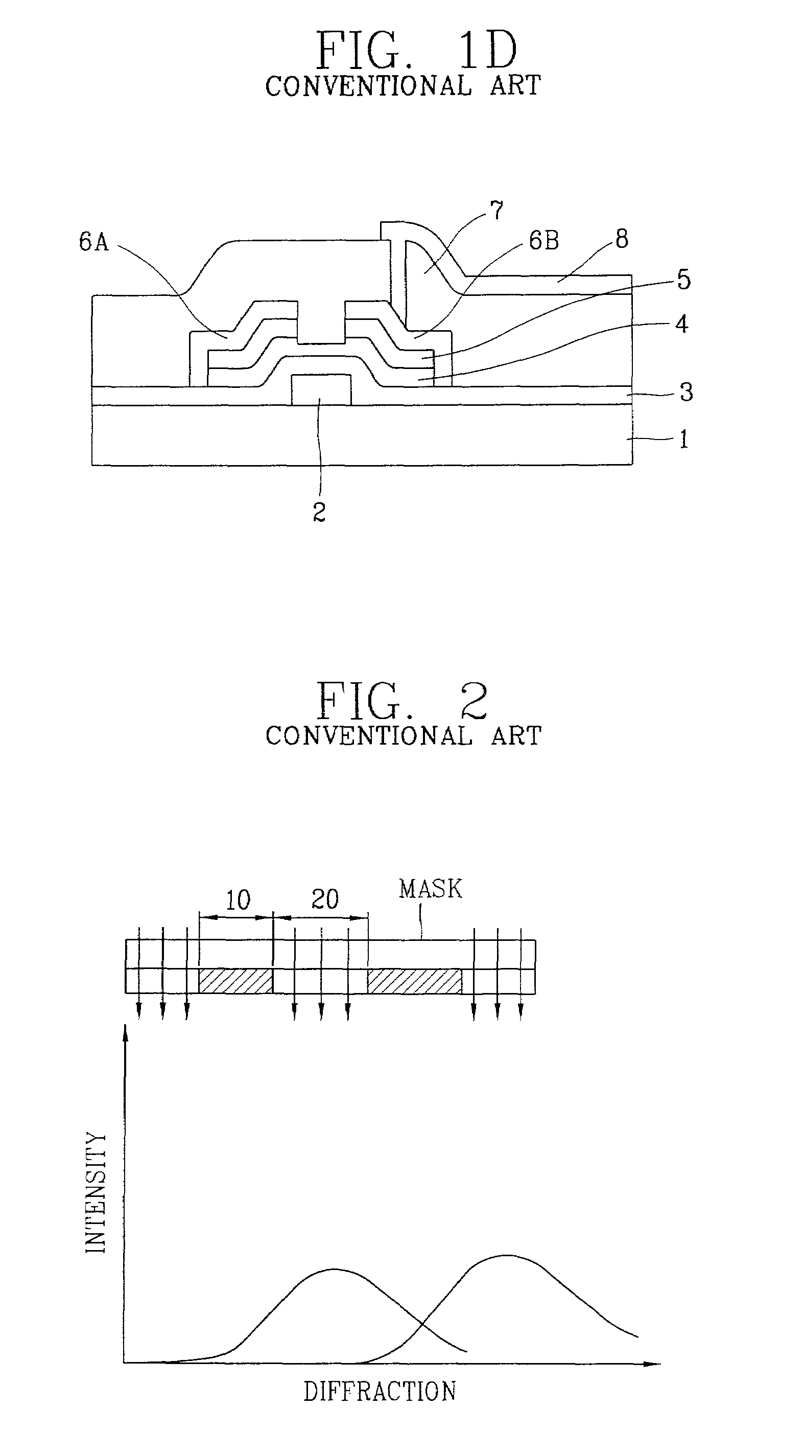 Thin film transistor having a short channel formed by using an exposure mask with slits