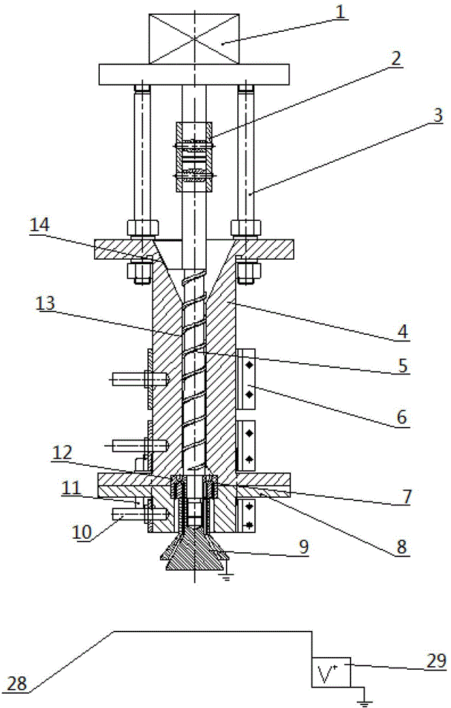 An electrospinning device with double-layer petal-shaped nozzles