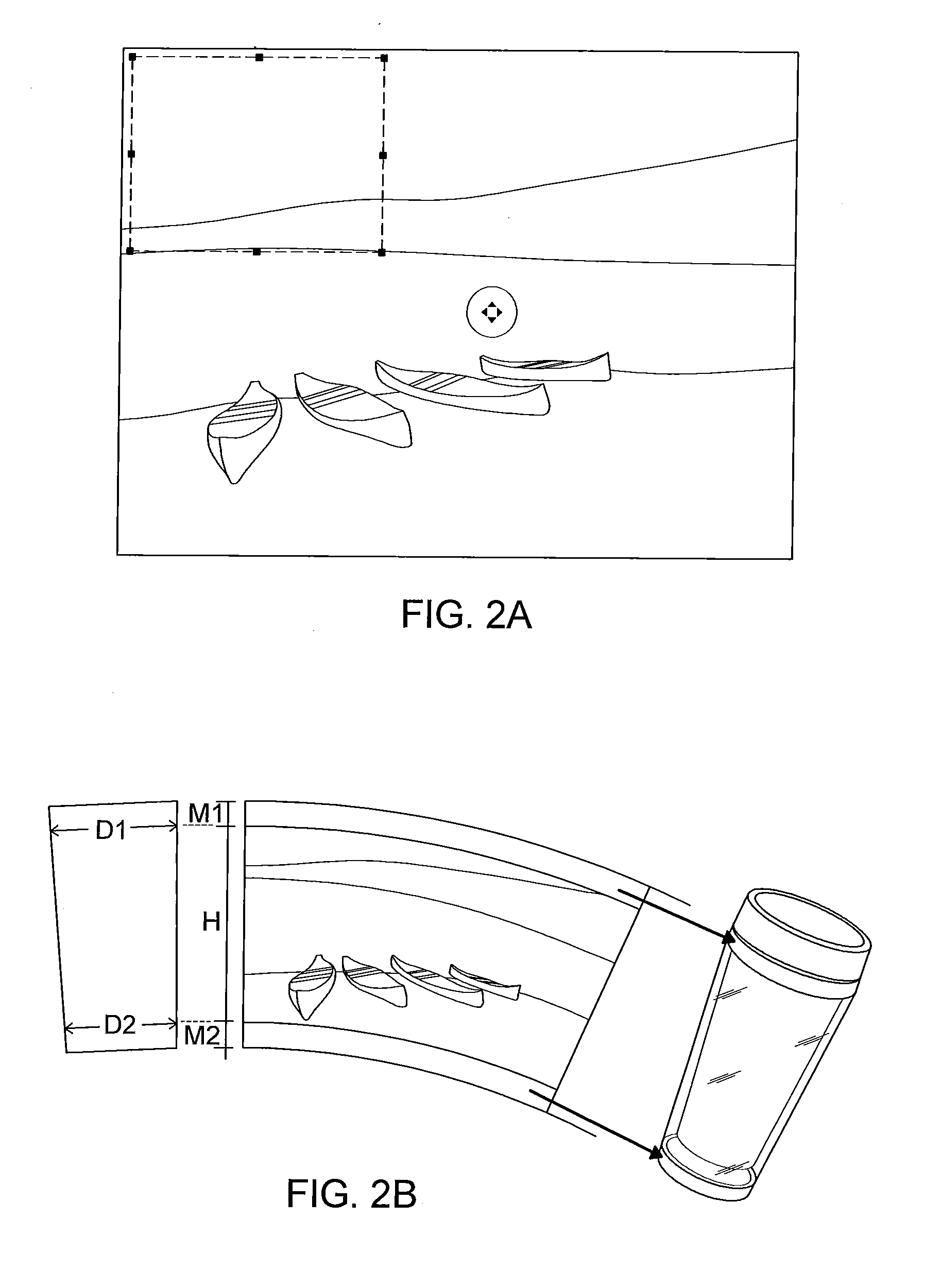 Method for geometric image transformation based on a mug geometry