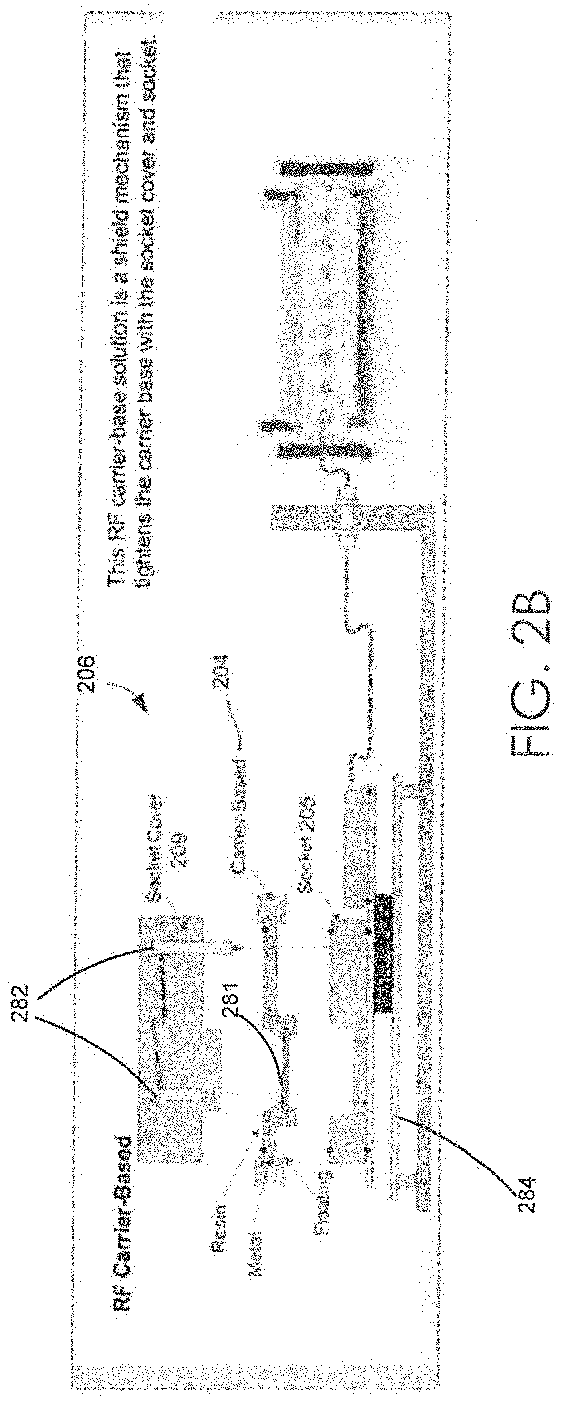 Carrier based high volume system level testing of devices with pop structures