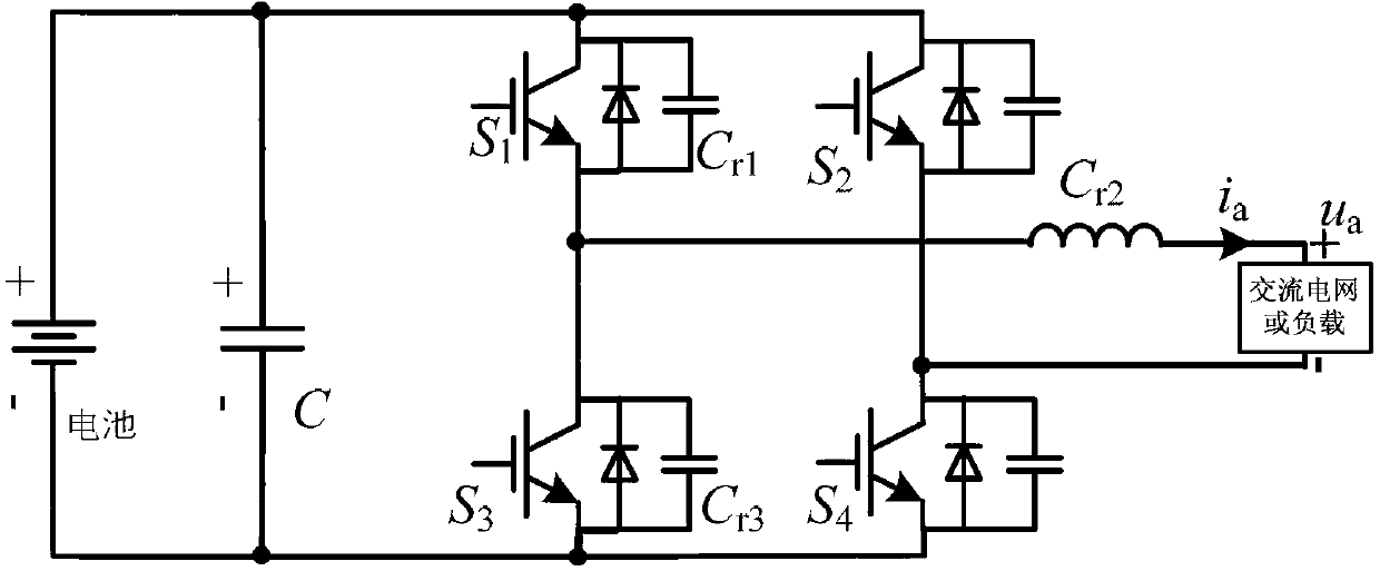 Zero-voltage switching energy storage bridge-type inverter without additional voltage and modulation method for inverter