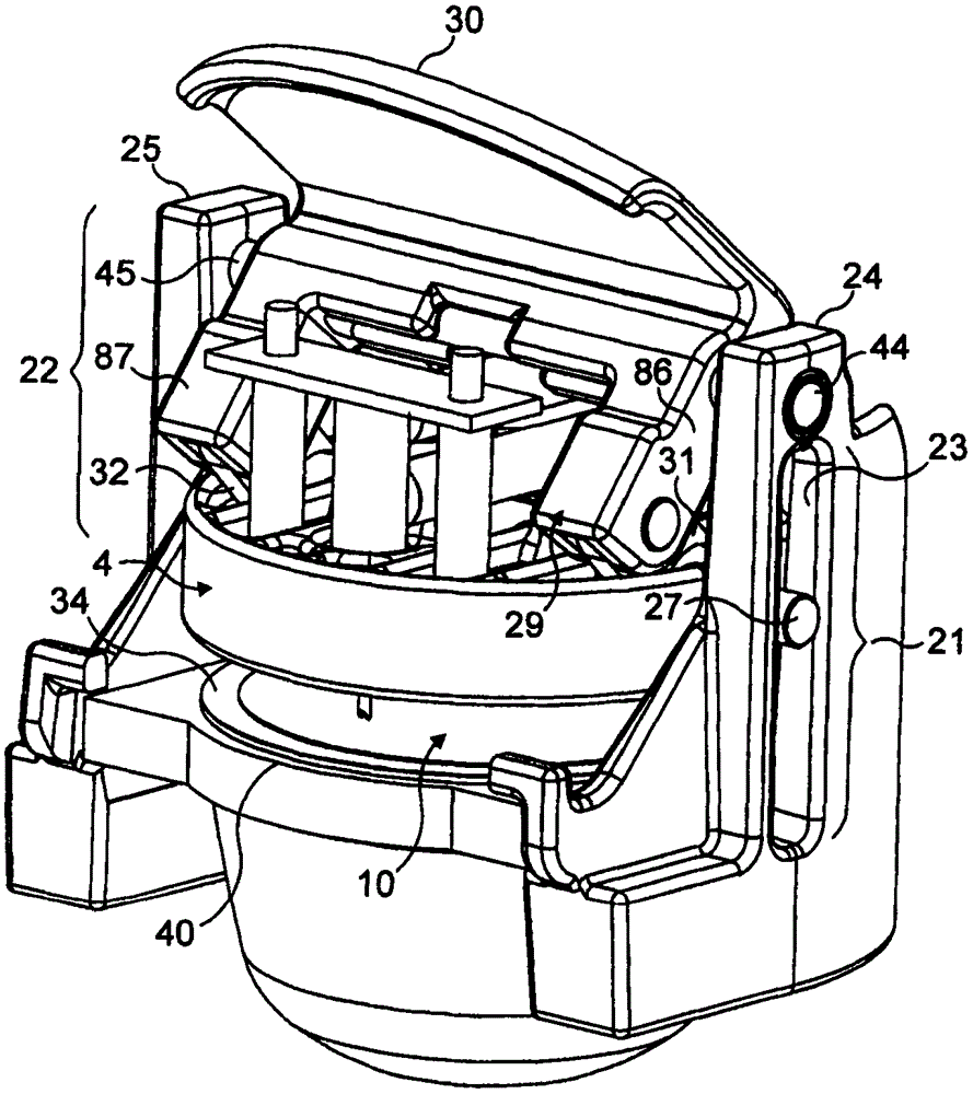 Device for preparing a liquid beverage from a cartridge