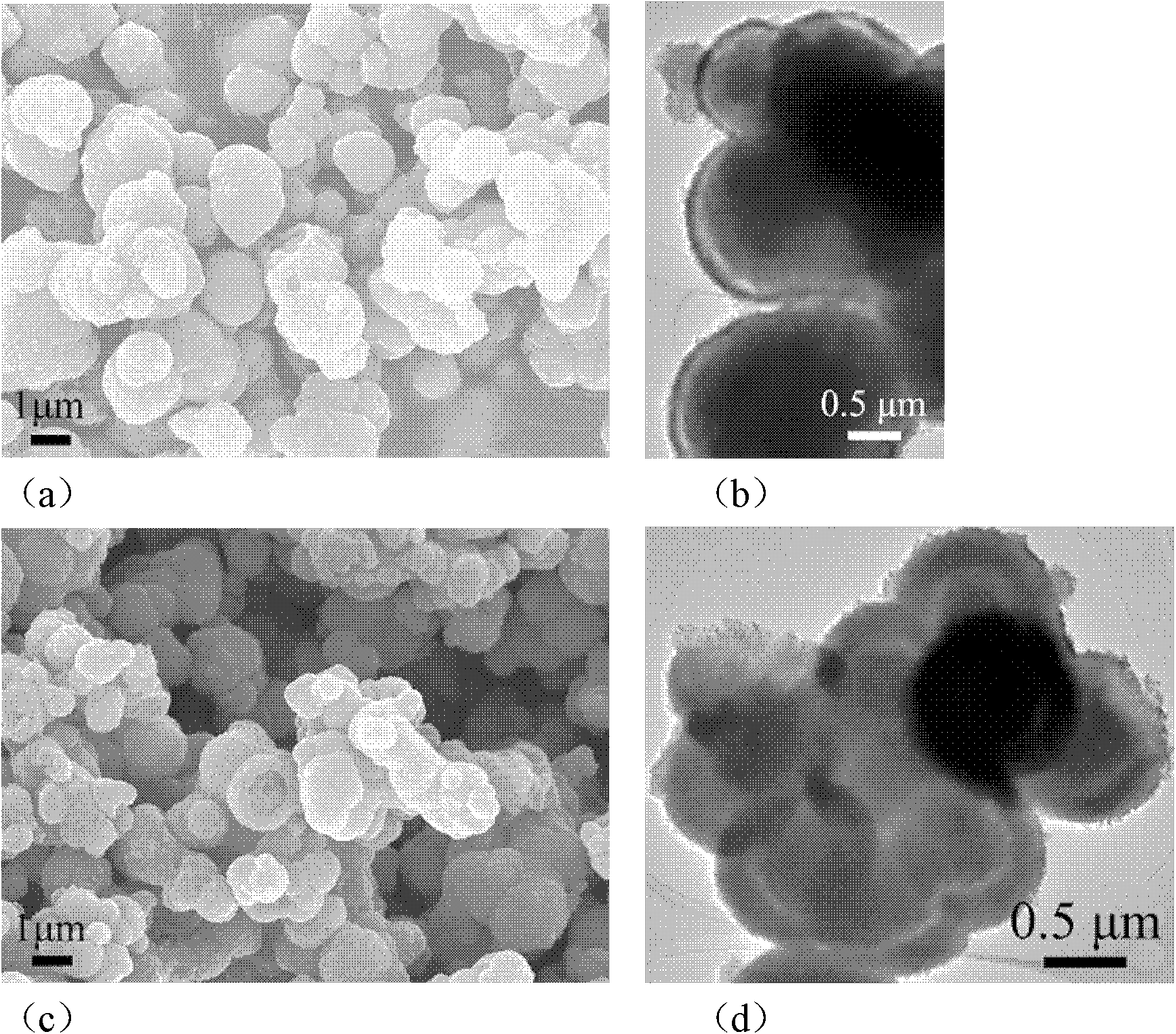 Method for preparing anatase porous TiO2 spheres, core-shell structure and hollow spheres