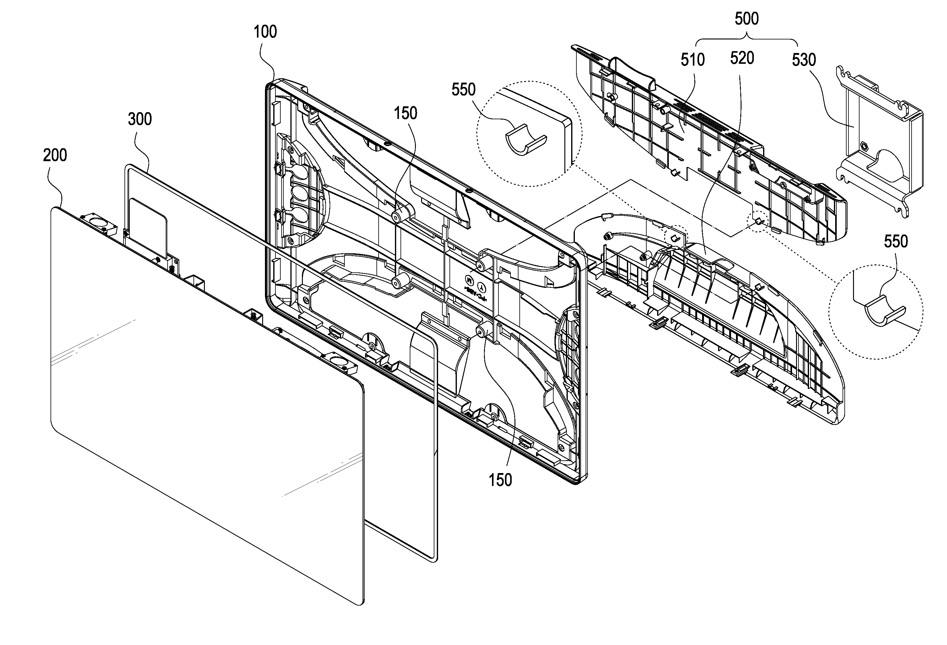 Waterproof structure for use in display device