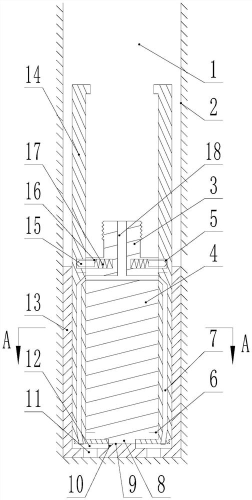 Hole wall coupling device of stress-strain sensor