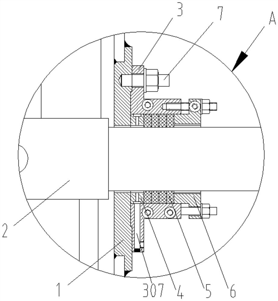 Rotating shaft dynamic sealing structure and method for replacing sealing ring of rotating shaft dynamic seal
