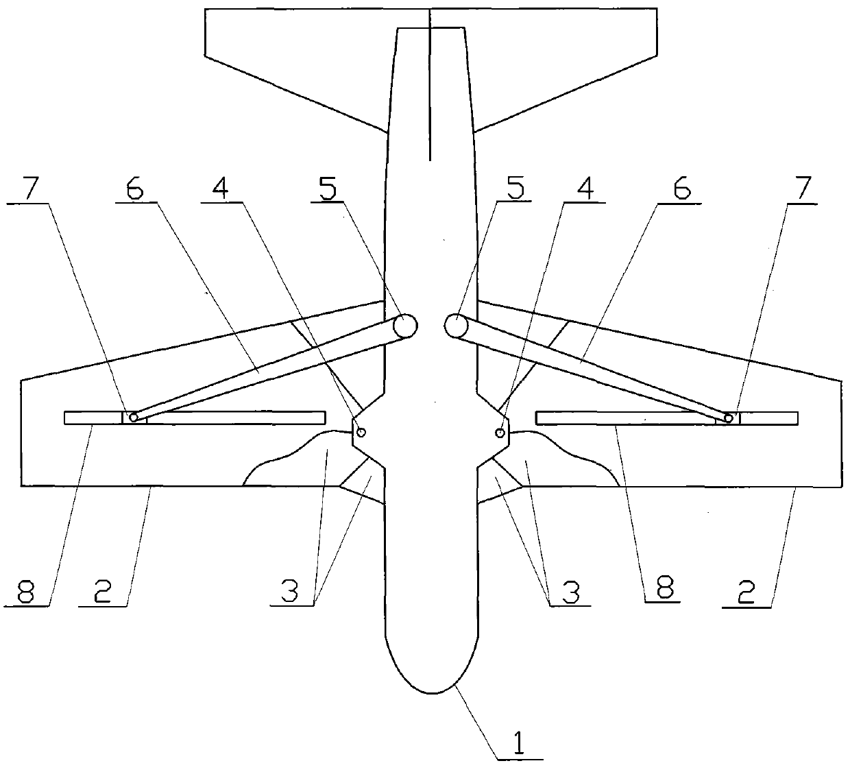 Aircraft with wing sweepback angle change