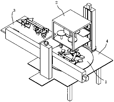Automatic assembling machine for handheld type three-claw glass sucker