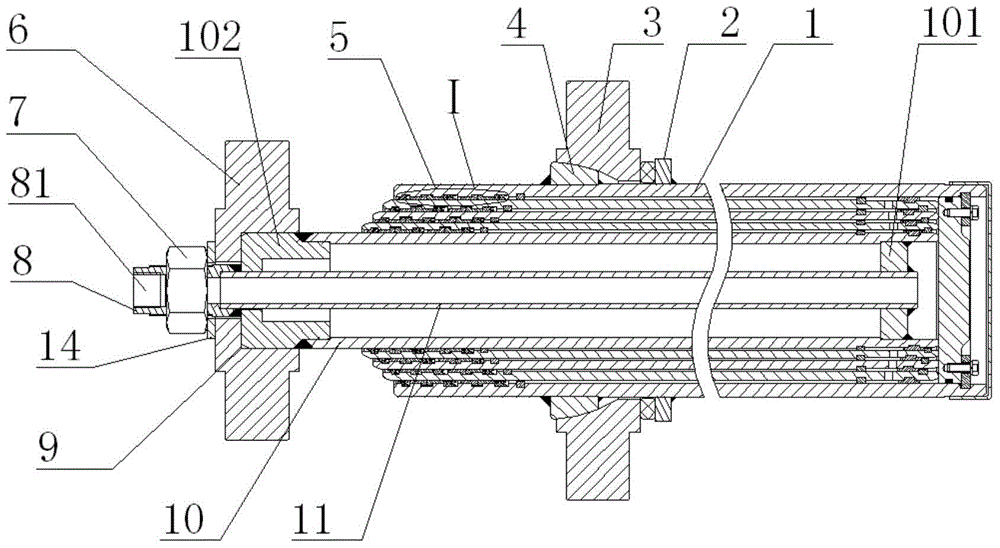 Multi-stage double hinge shaft inverted oil cylinder