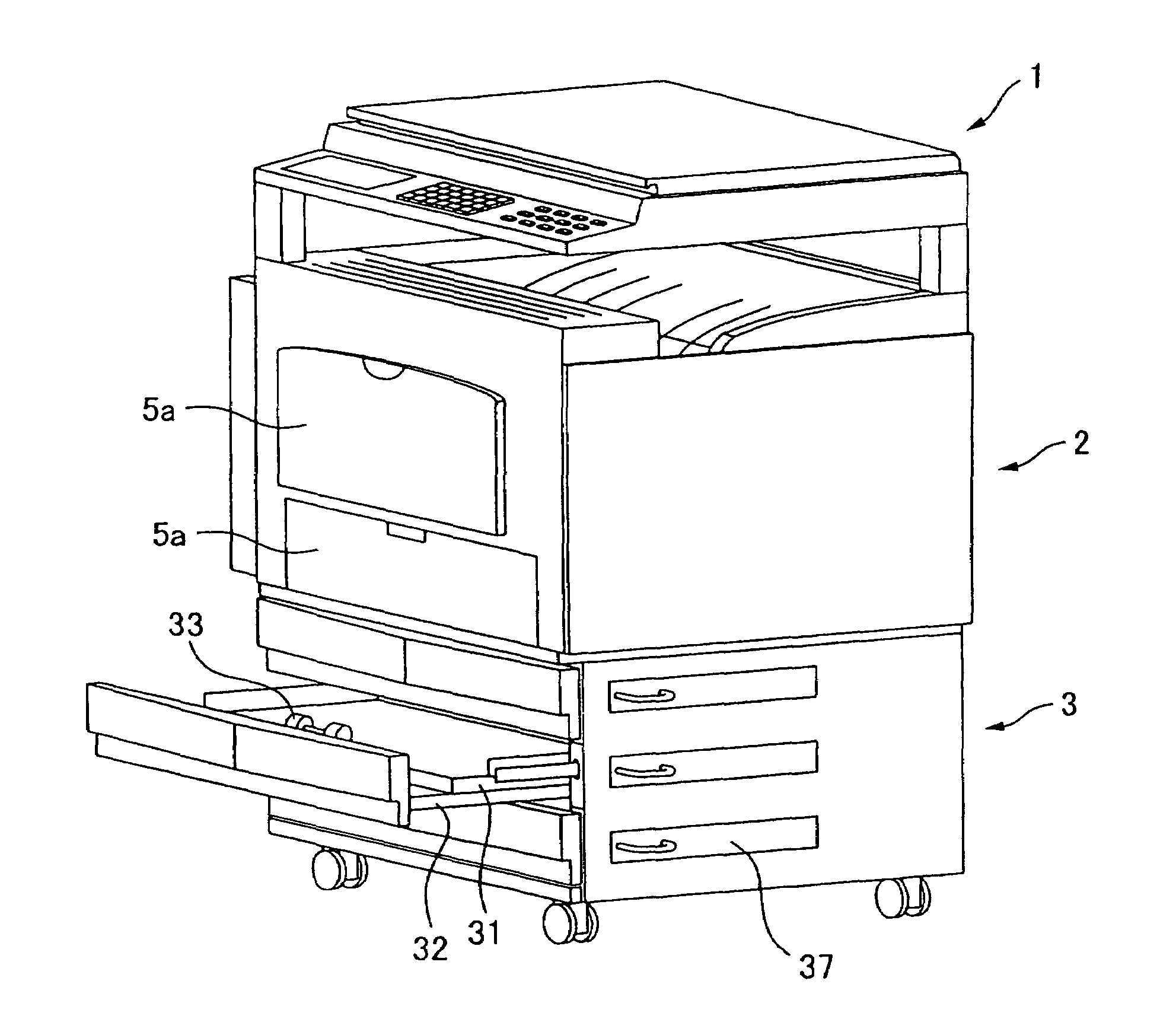 Image forming apparatus with wheelchair accessibility
