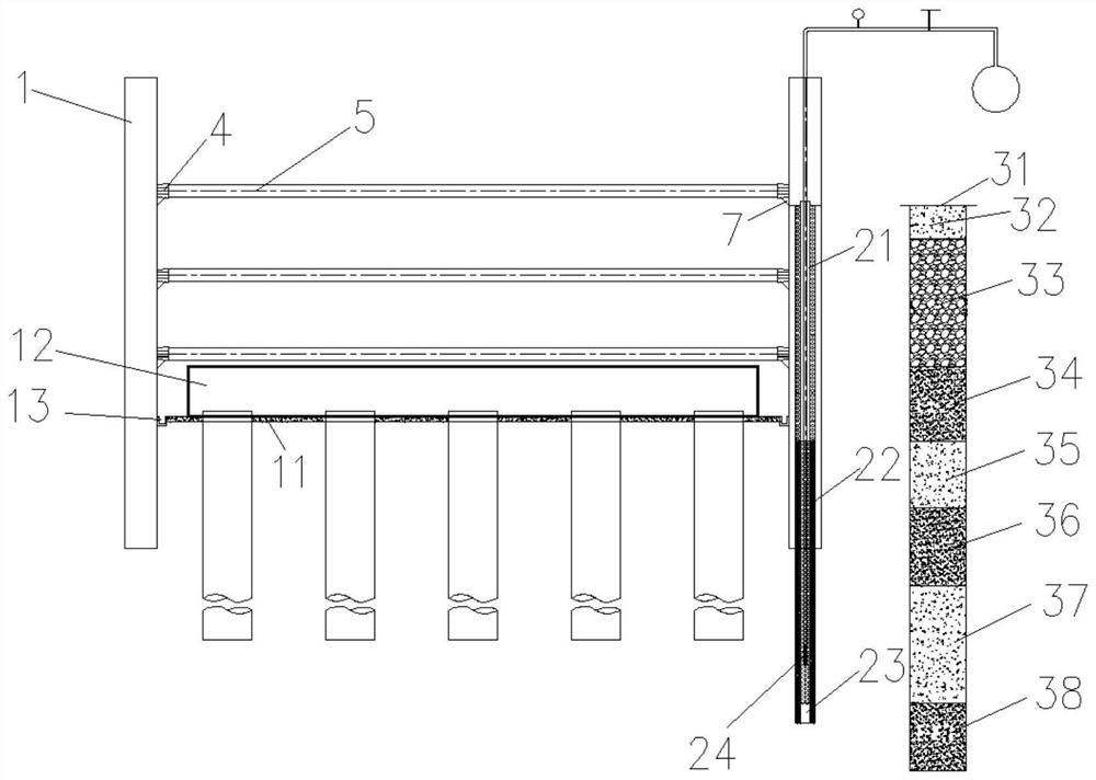 Construction method for lock catch steel pipe pile cofferdam without bottom sealing concrete in high-water-level complex stratum