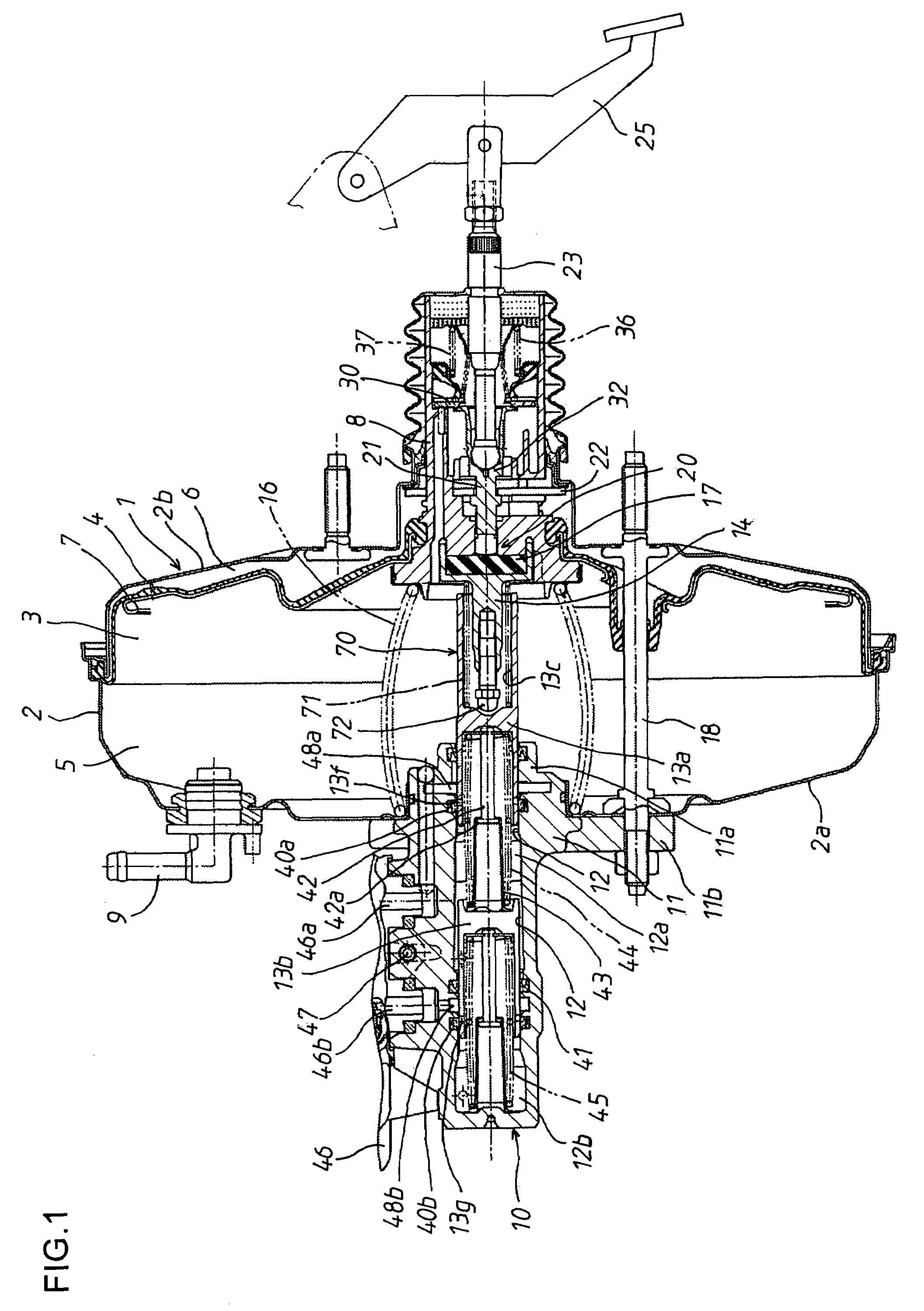 Vacuum booster of brake device