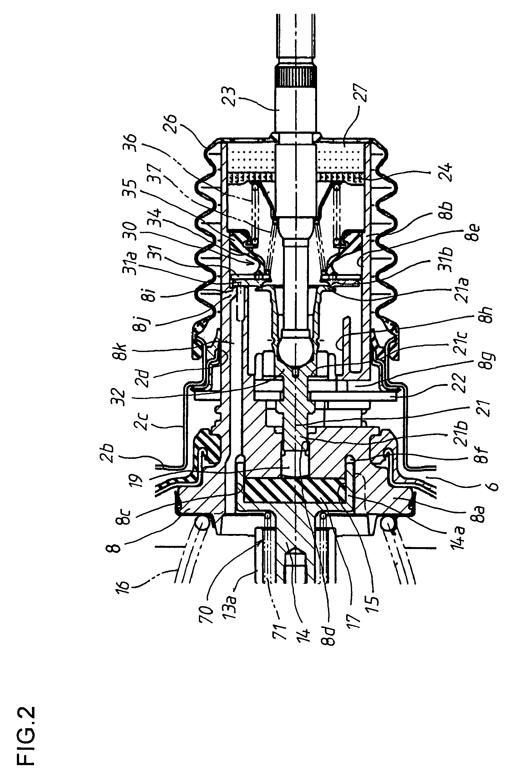 Vacuum booster of brake device