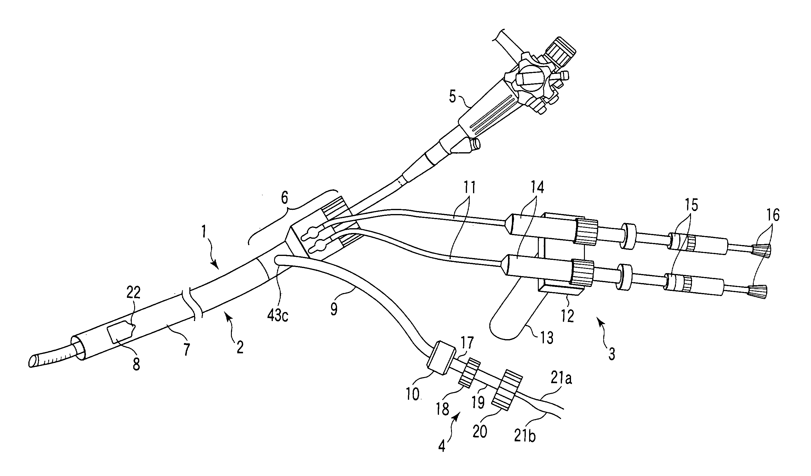 Apparatus for ligating/suturing living tissues and system for resecting/suturing living tissues