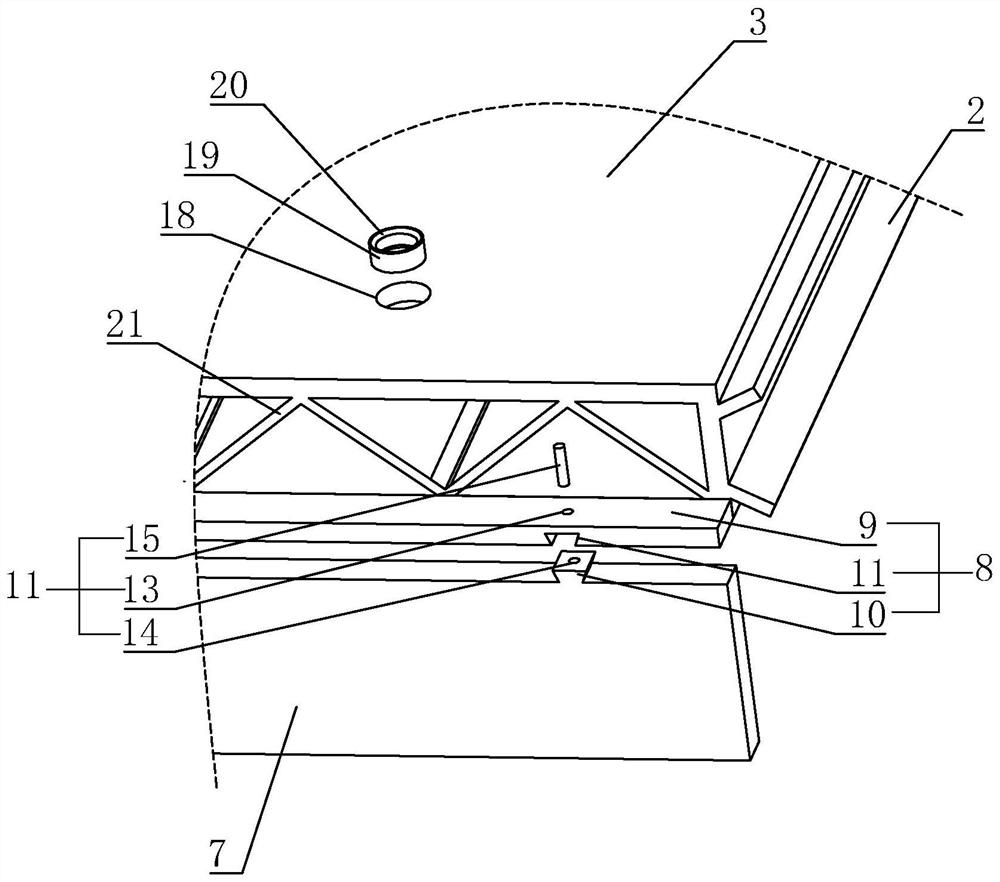 Structural separation seam applied to aluminum form and construction process thereof