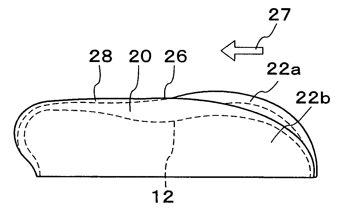 Interlabial product having form for finger securement, and individual package