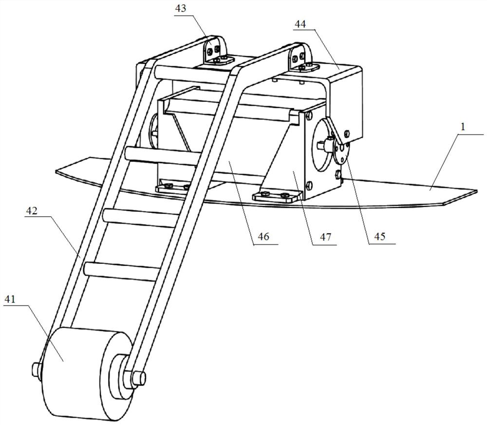 A robot climbing chassis device