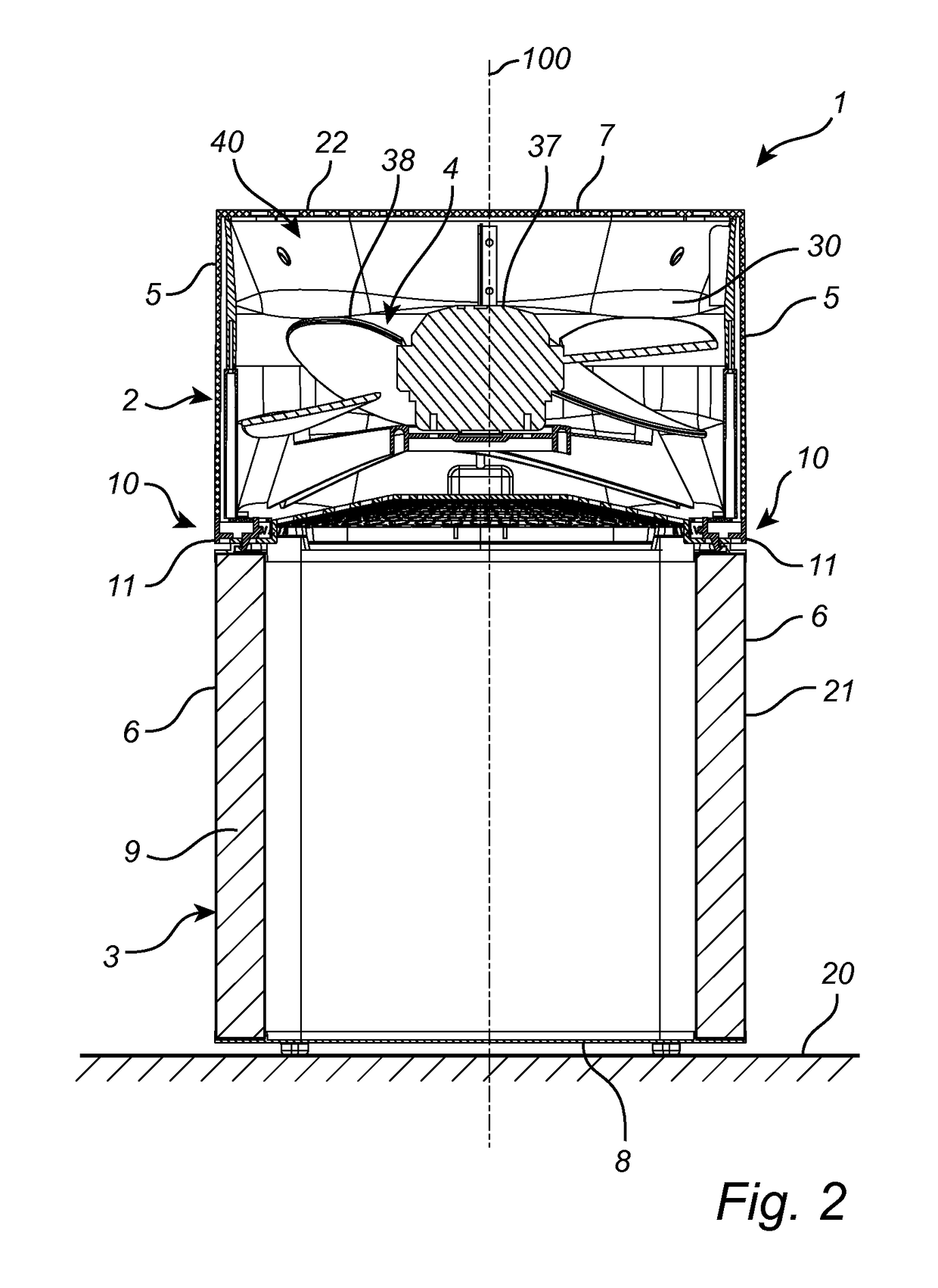 Air purifier device with ionizing means