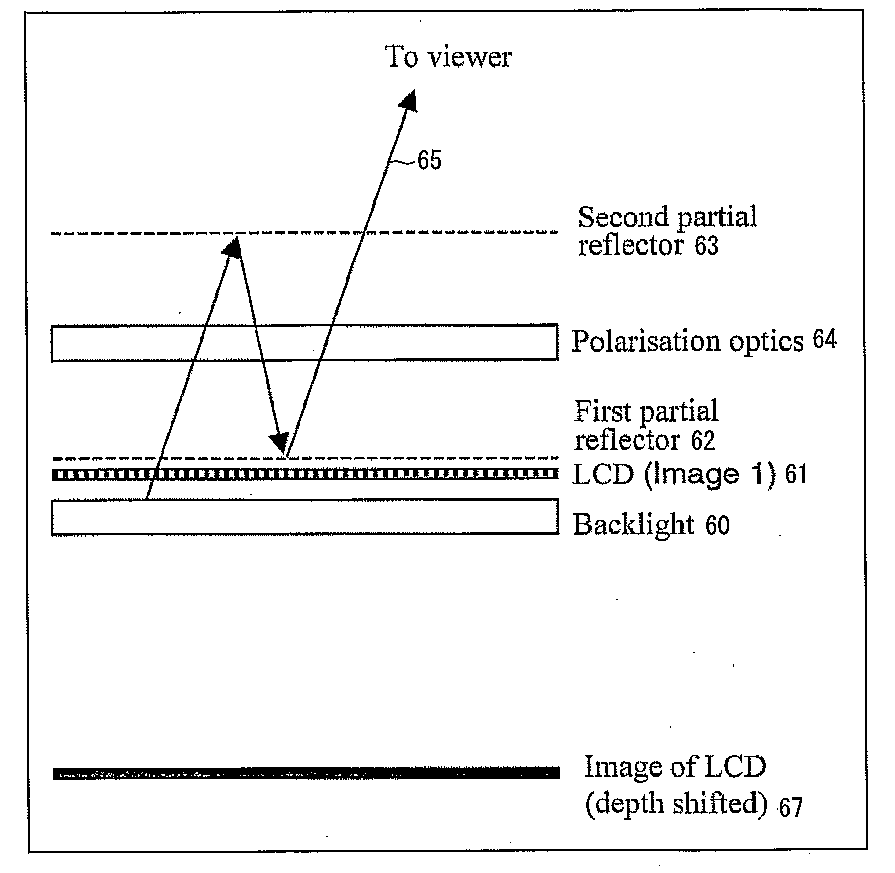 Display, instrument panel, optical system and optical instrument