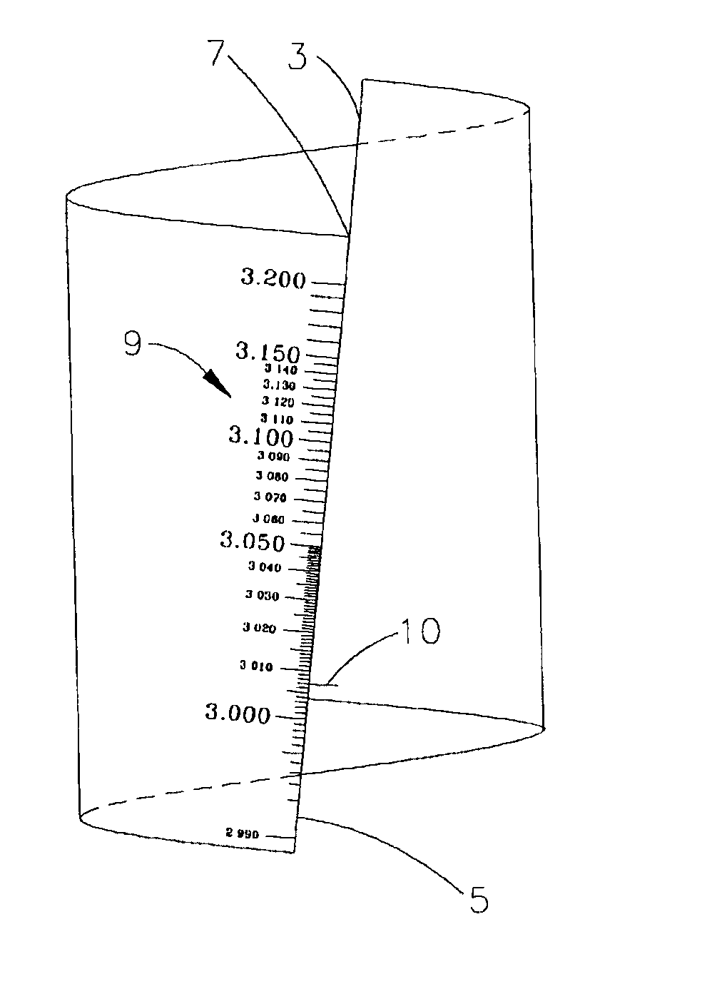 Helically formed cylinder of varying length and diameter