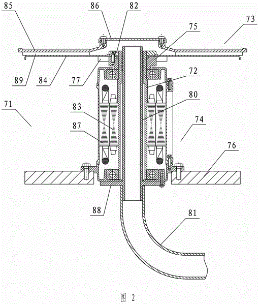 An aeration device at the bottom of a fish pond and an air-supply remote feeding aeration device