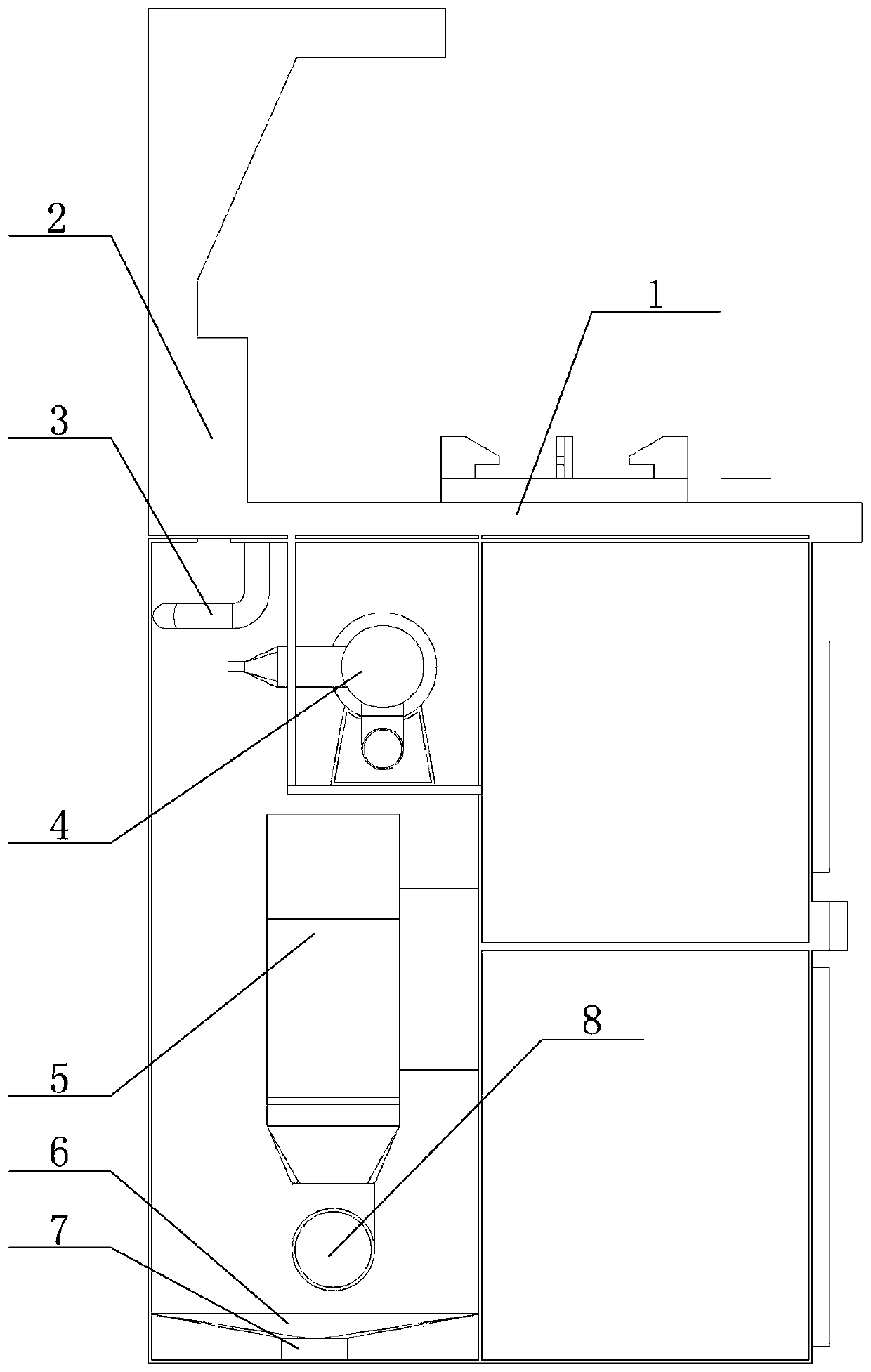 Novel integrated stove with vacuum device