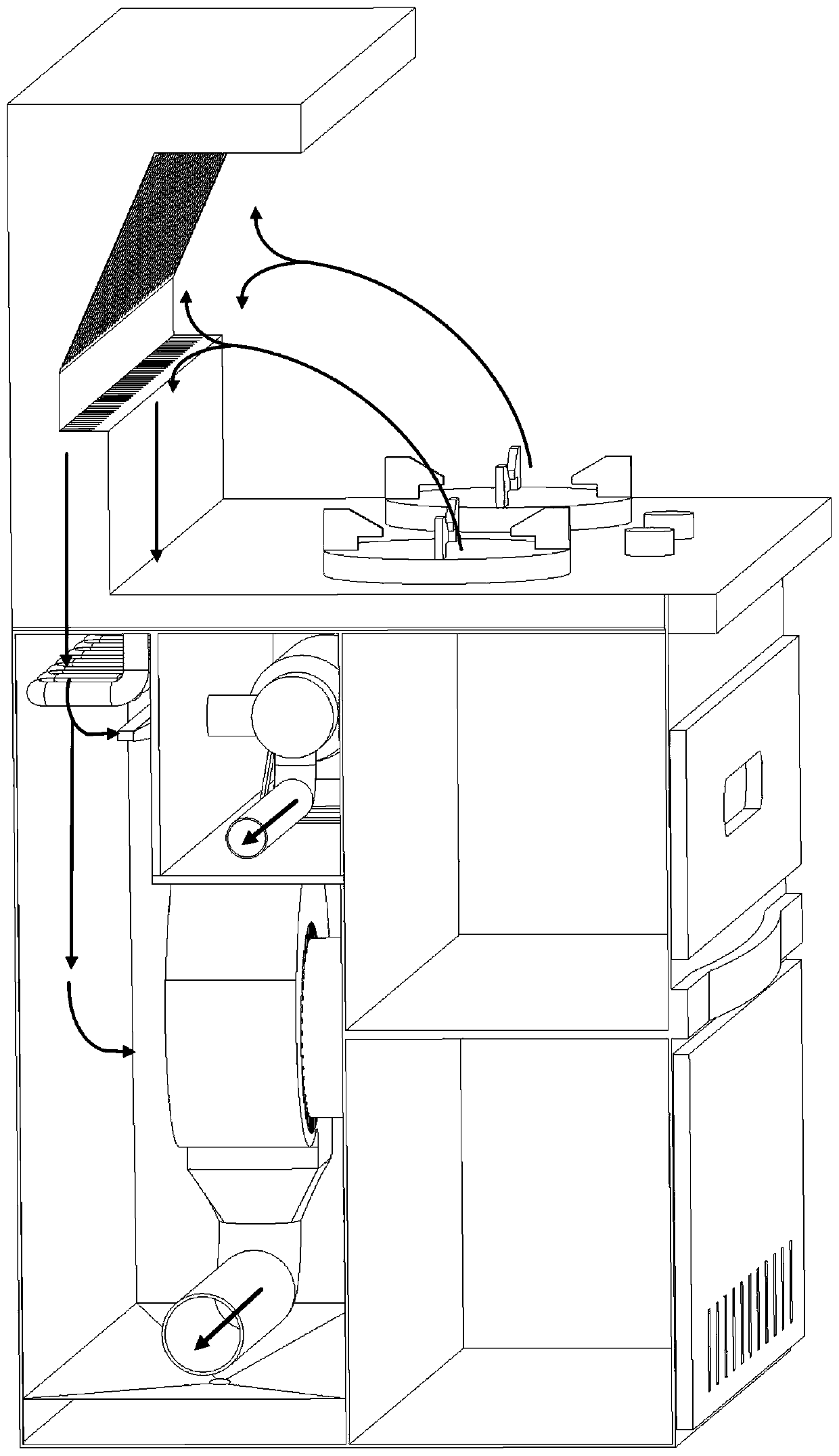Novel integrated stove with vacuum device