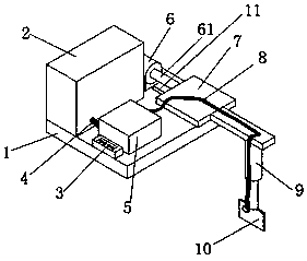 Automatic material feeding and material scraping device for grinding wheel production