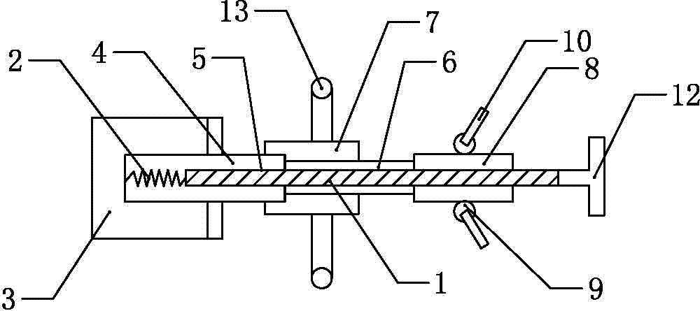 Tensioning type clamp for processing piston