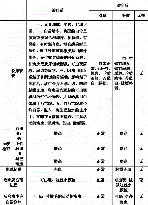 Preparation method of Chinese medicine irrigation solution for treating overfeeding greasy food type trichomonas vaginitis