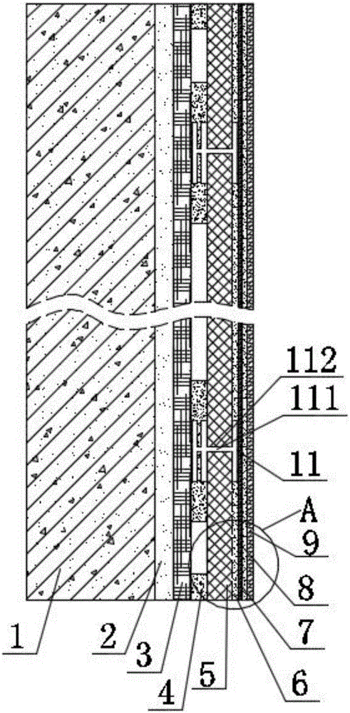 Waterproof type external wall insulation structure and production method thereof