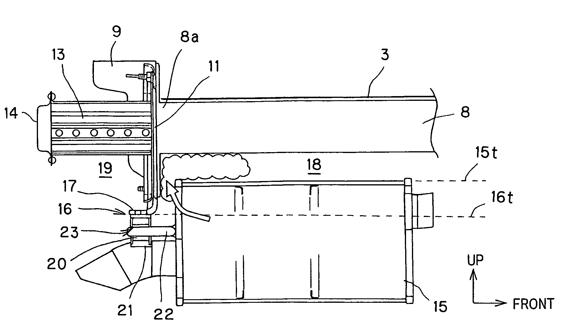 Support structure for exhaust pipe