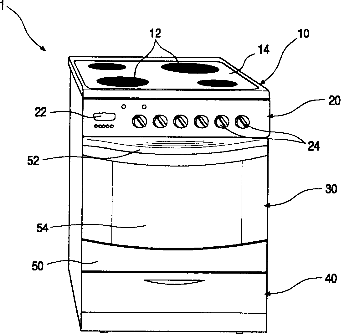 Casing structure of electric oven
