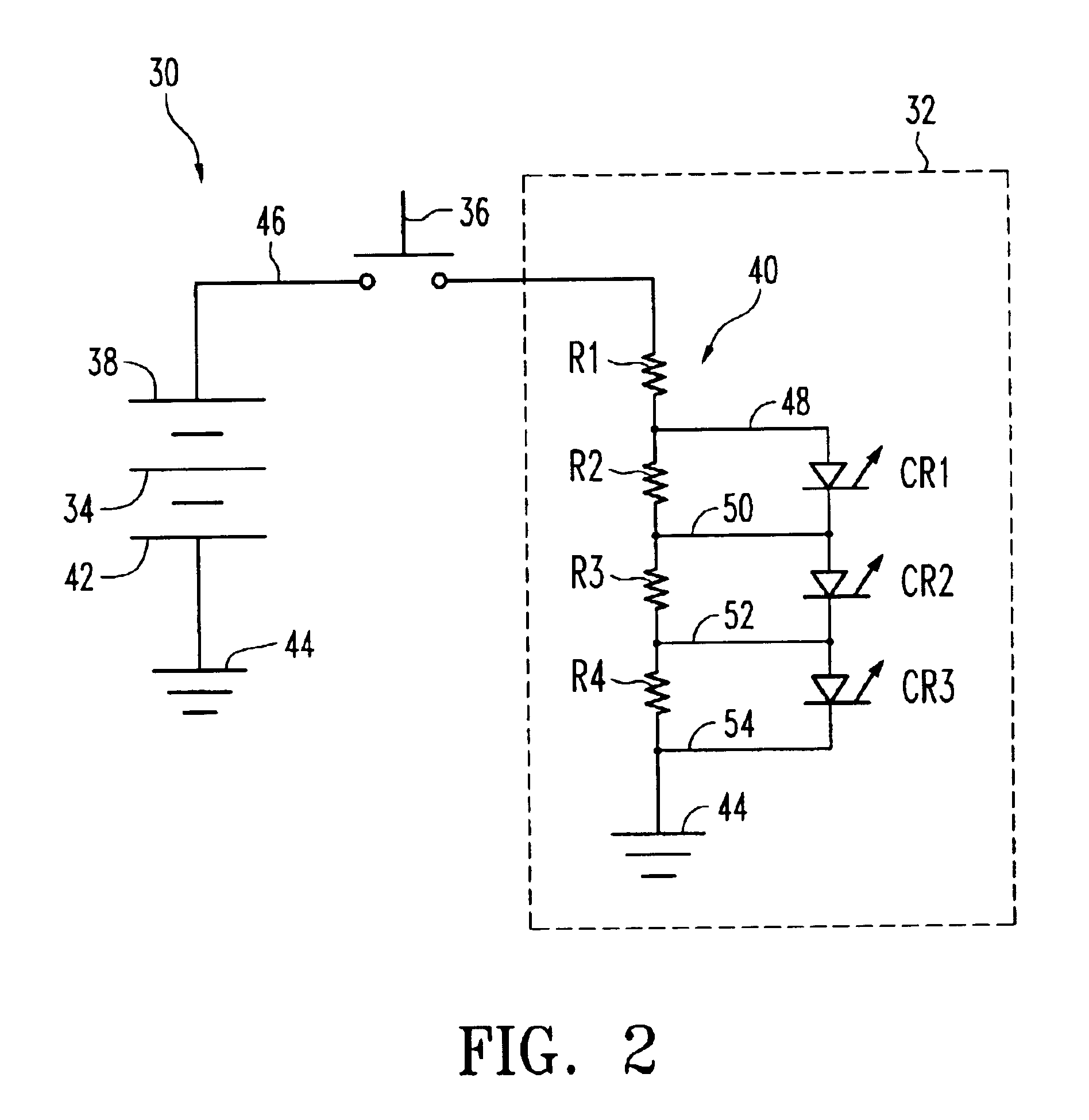 Battery charge indicating circuit