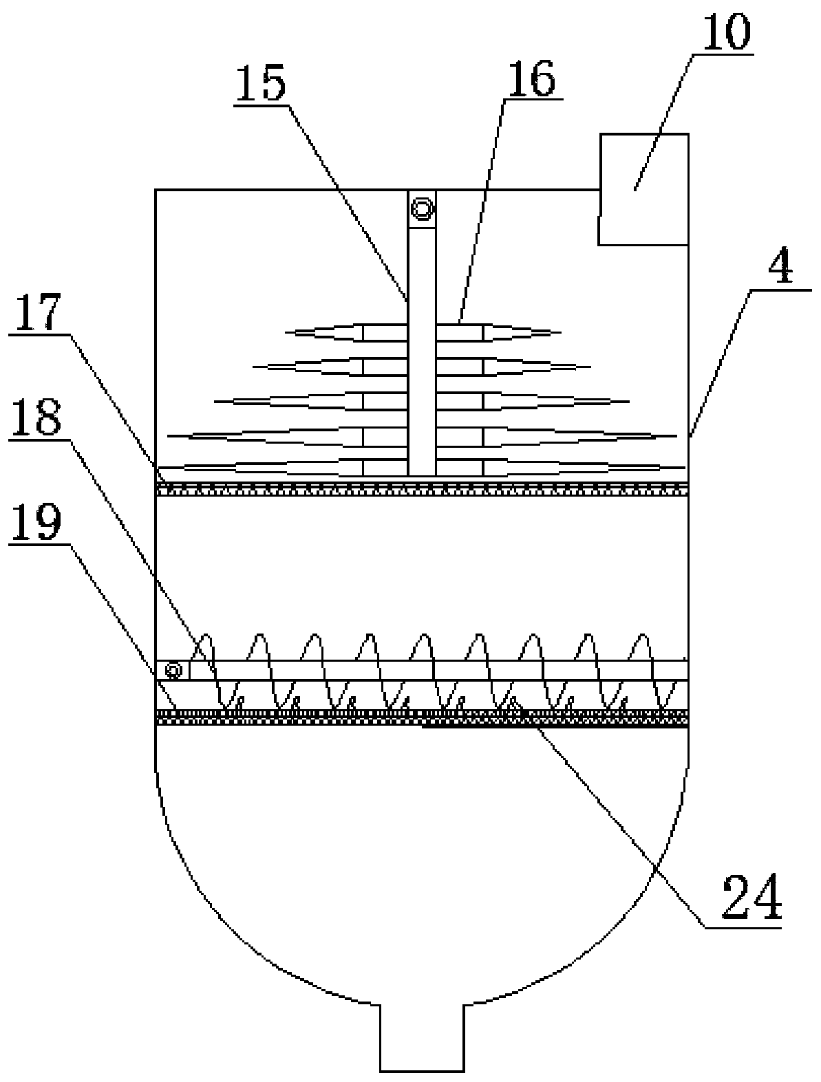 Material smashing and stirring device with abnormal smell treatment function based on organic fertilizer processing