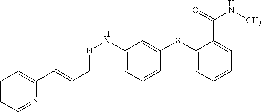 N-methyl-2-[3-((E)-2-pyridin-2-yl-vinyl)-1H-indazol-6-ylsulfanyl]-benzamide for the treatment of chronic myelogenous leukemia