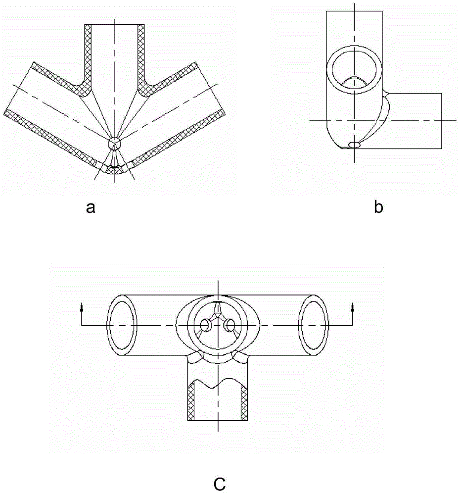 Method for forming composite material joints by using multi-directional composite material joint rtm mold