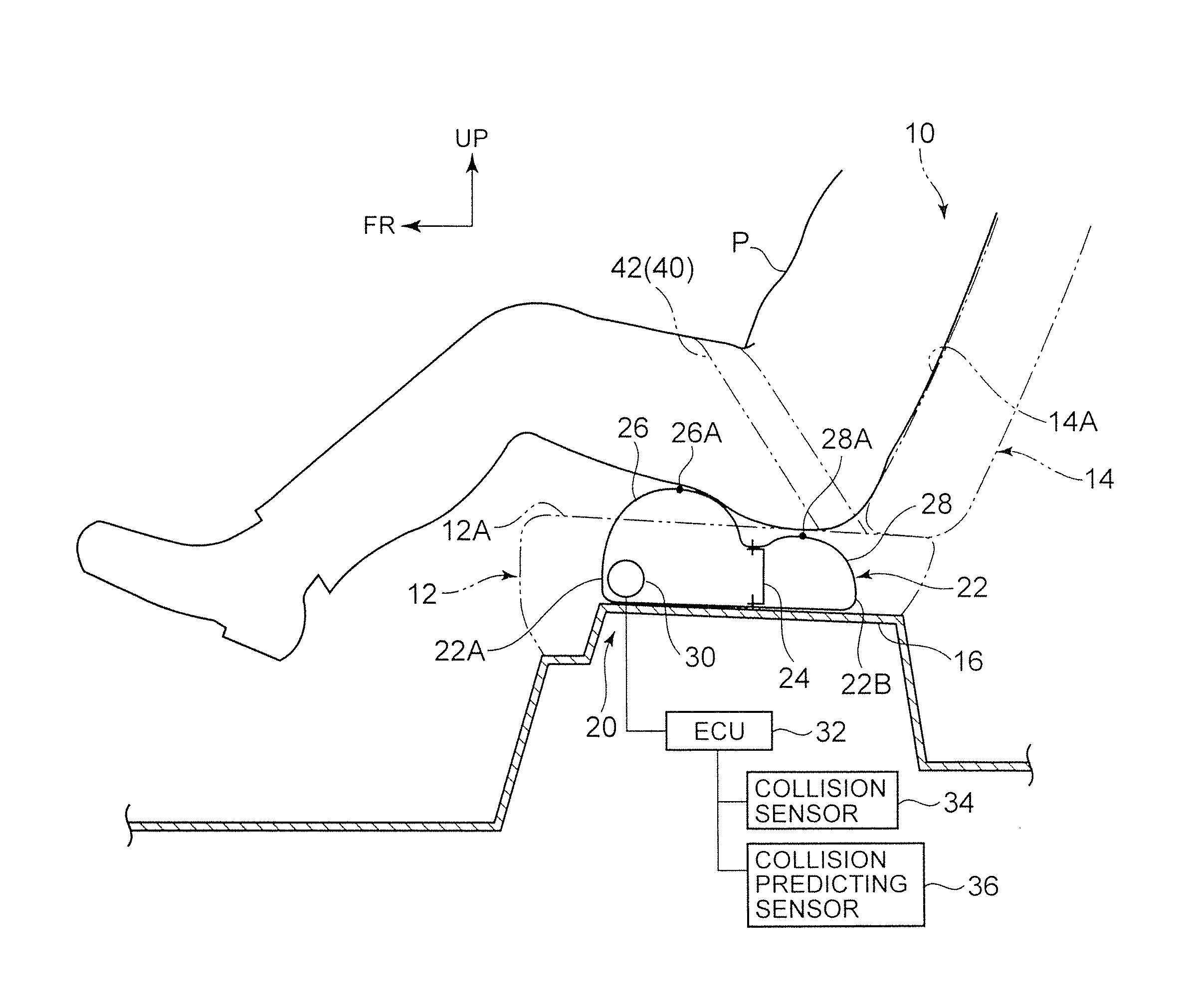 Vehicle seat with built-in cushion airbag device