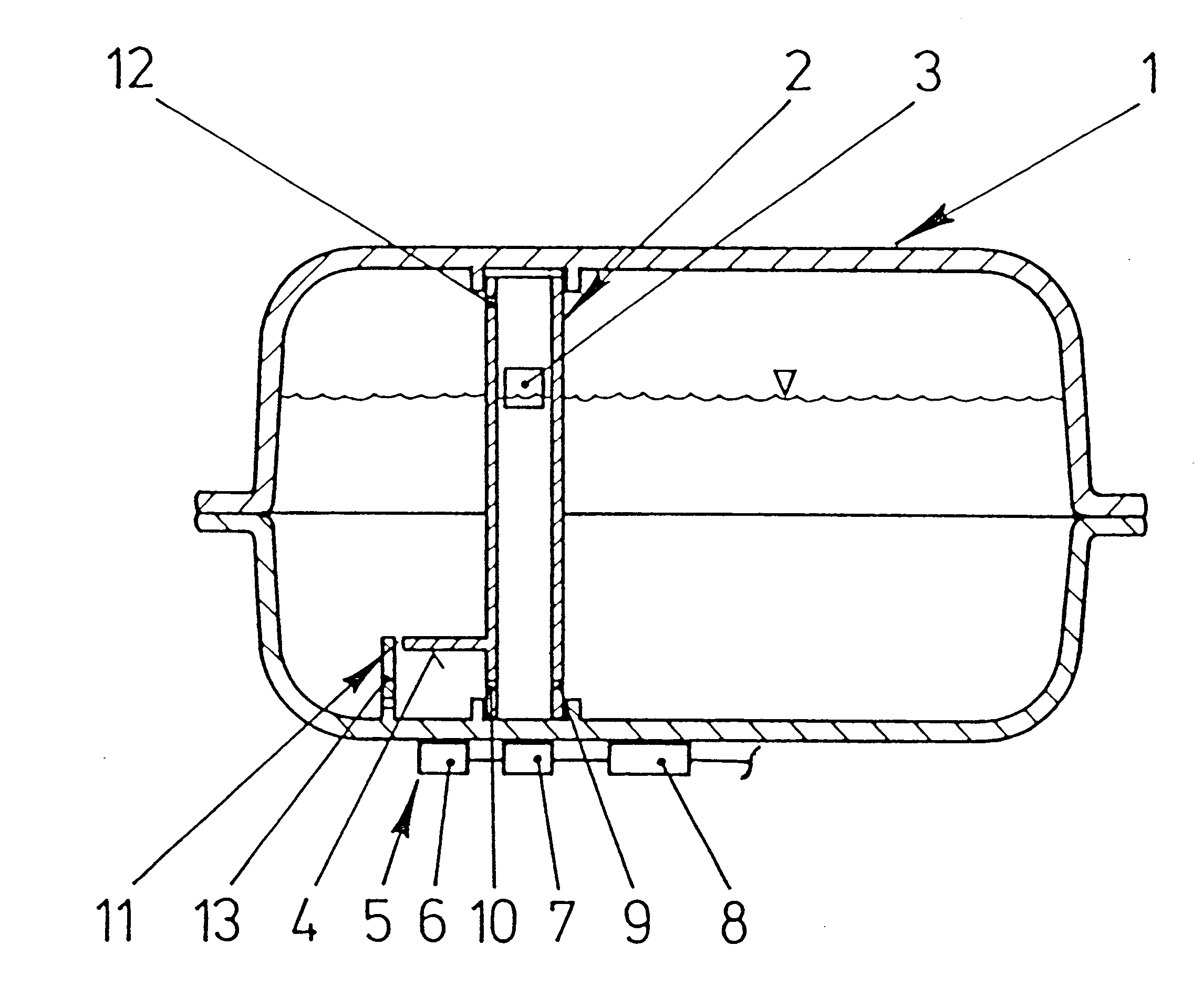 Device for measuring a fill level of a liquid in a container