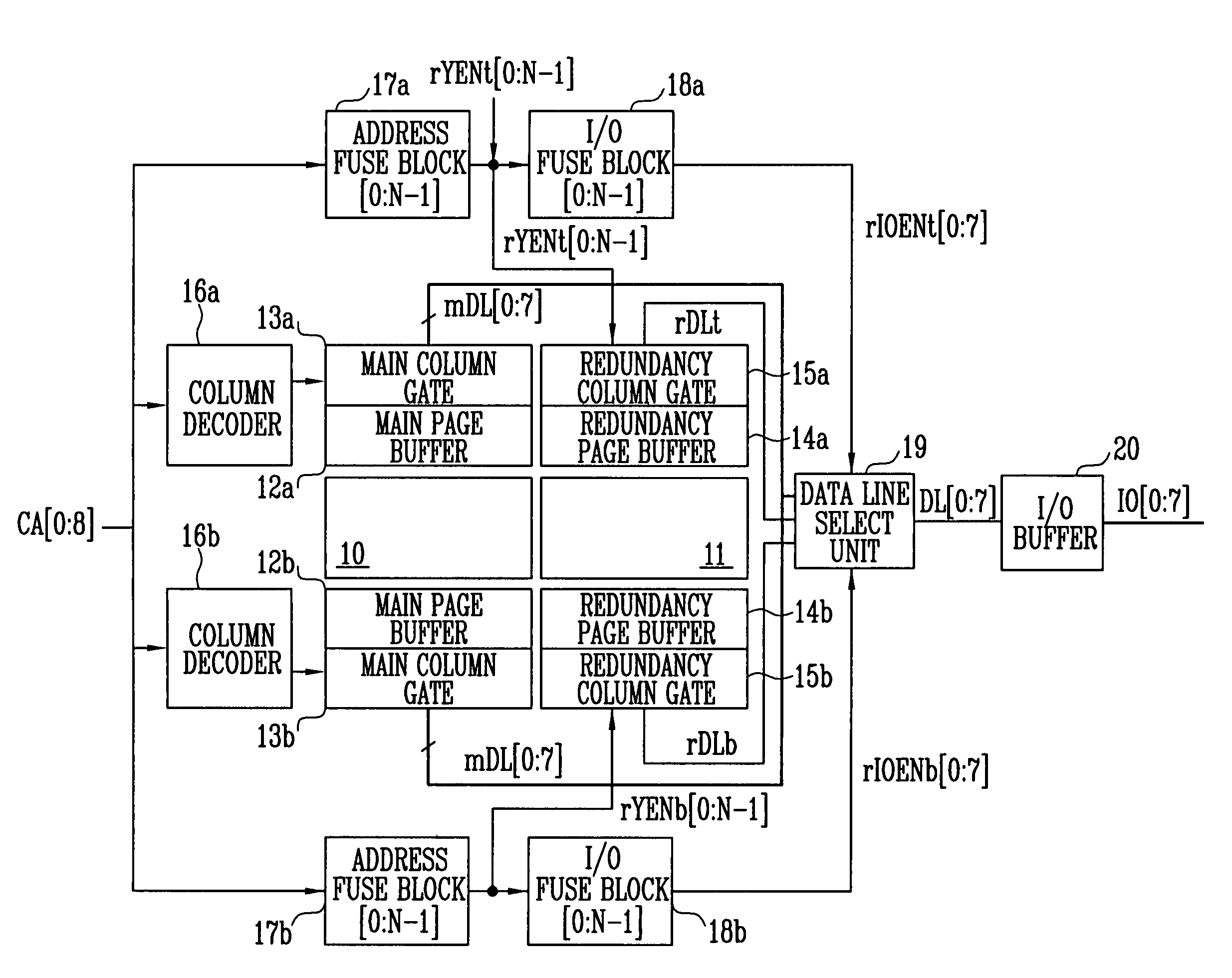 Multi-input/output repair method of NAND flash memory device and NAND flash memory device thereof