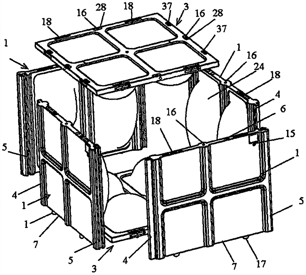 Goods recycle case capable of being assembled and restored and internally provided with air bag system