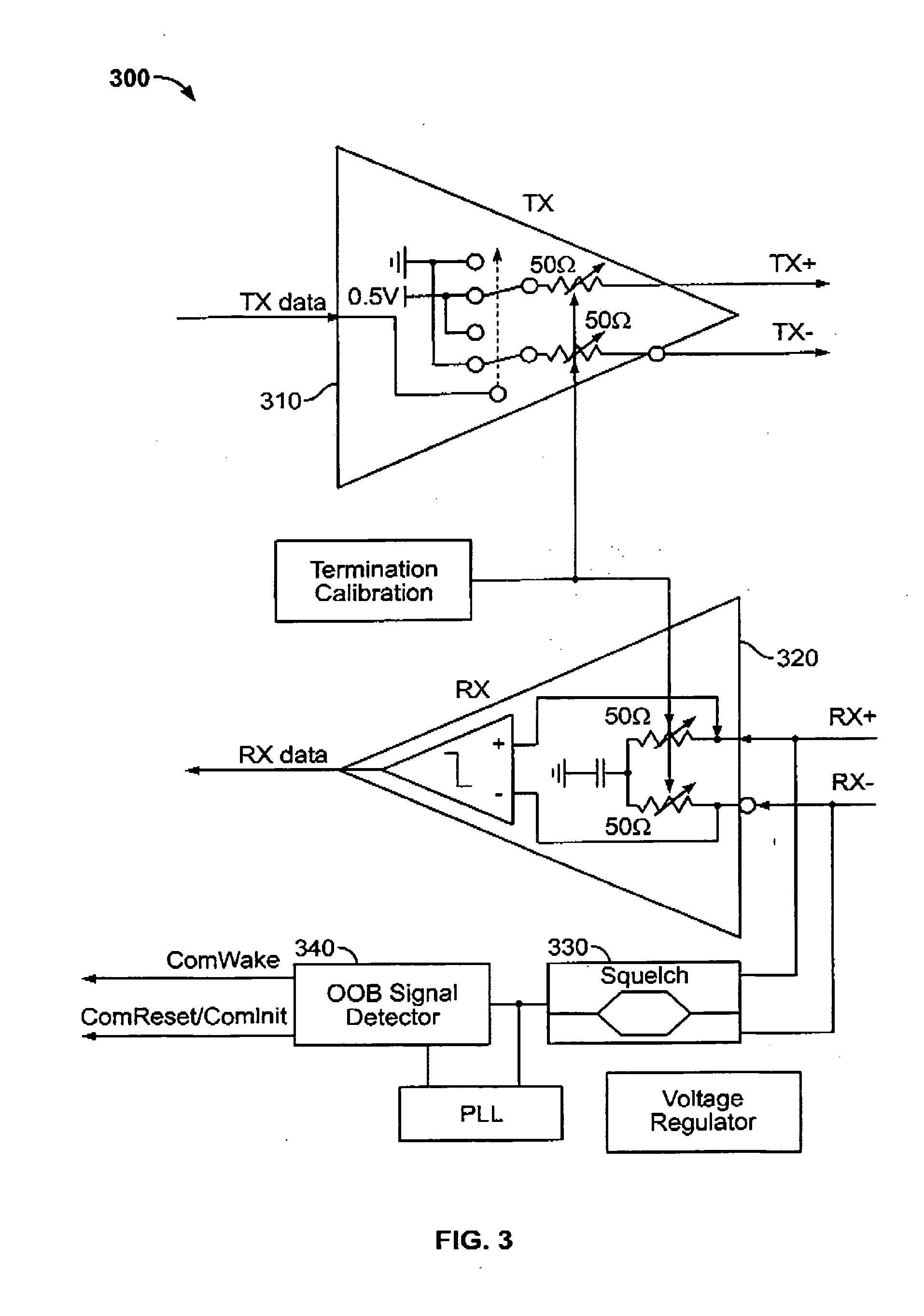 Apparatus and method for selectively enabling and disabling a squelch circuit across AHCI and SATA power states