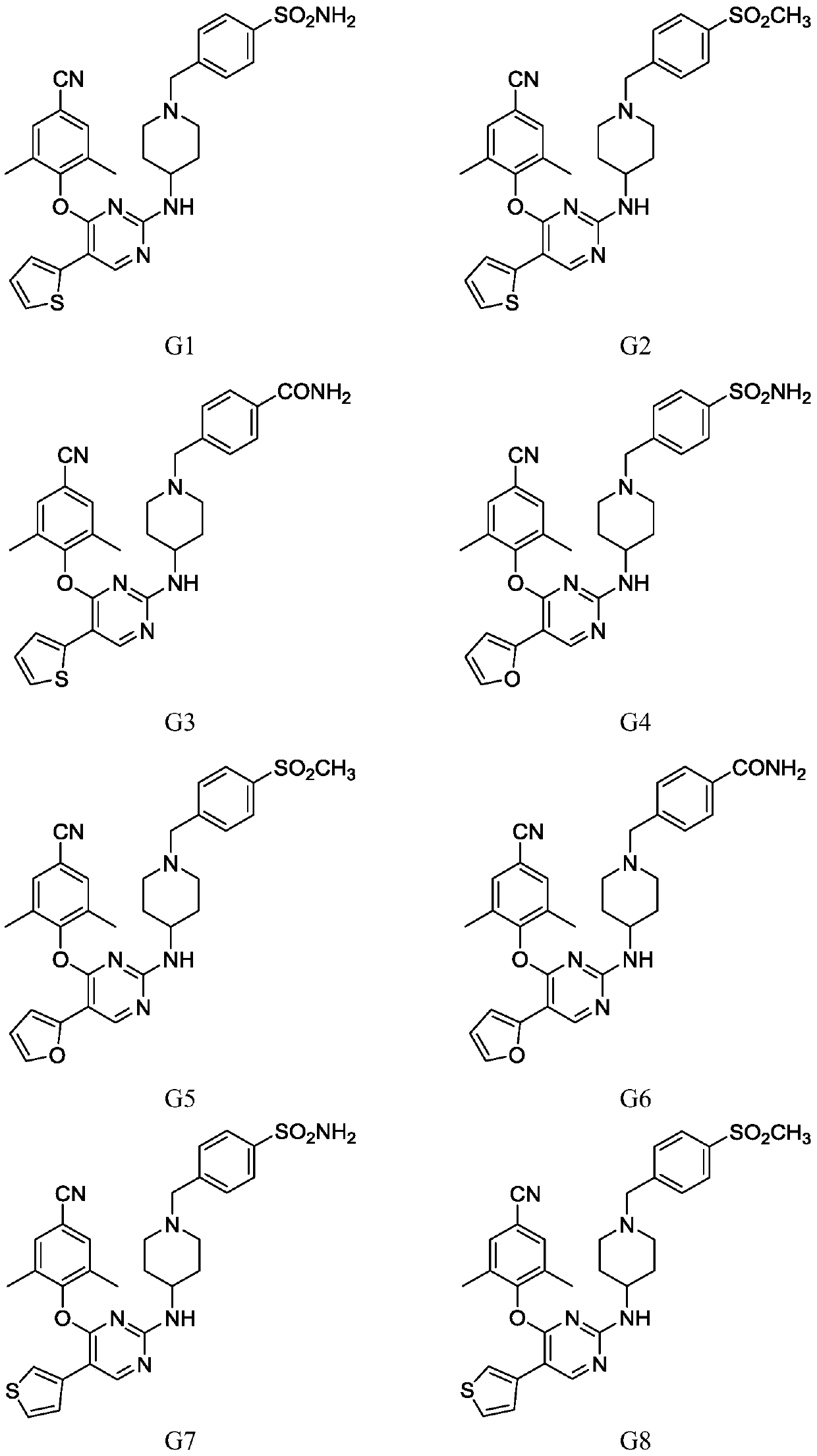 2,4,5-trisubstituted pyrimidine compound taking HIV-1 reverse transcriptase as target spot as well as preparation method and application thereof