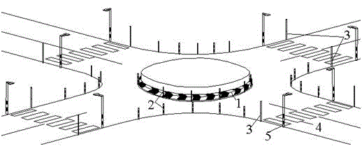 A traffic safety facility and design method for a roundabout at an urban-rural junction
