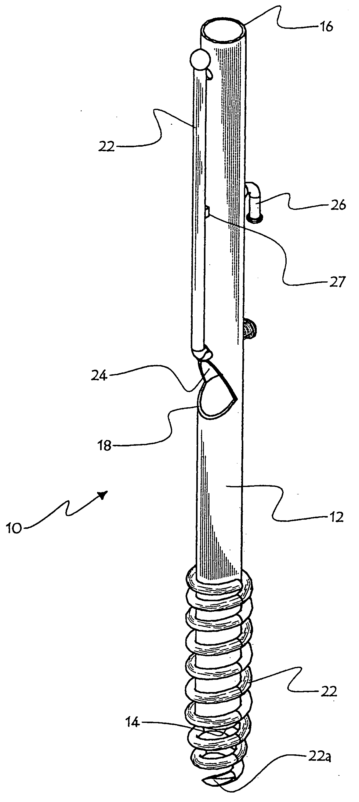 Support device designated to be anchored in the ground